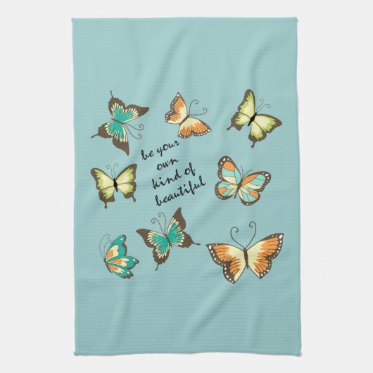Wees je eigen mooie vlinders theedoek (Verticaal)