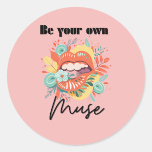 Wees je eigen muze, Self-Love Quote Ronde Sticker