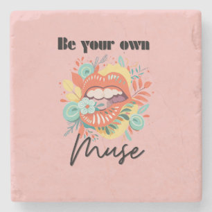 Wees je eigen muze, Self-Love Quote Stenen Onderzetter