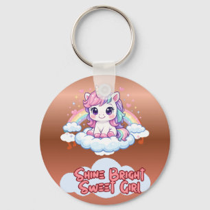 Wees Je Eigen Regenboog Knuffel Eenhoorn  Sleutelhanger