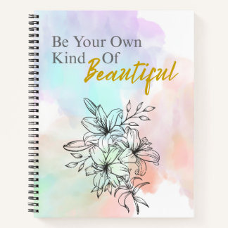 Wees je eigen soort mooi - Bloem notebook Notitieboek