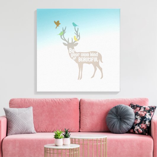 Wees je eigen soort mooi canvas afdruk (Insitu (Woonkamer))