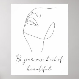 Wees je eigen soort mooie lijn art aangepaste teks poster