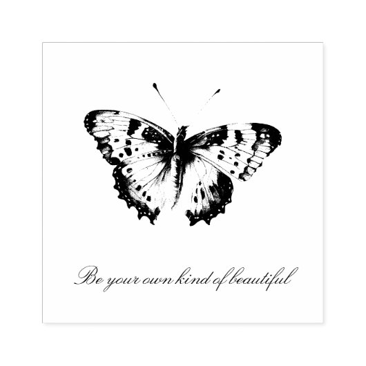 Wees je eigen soort vlinder 	rubberstempel (Afrduk)