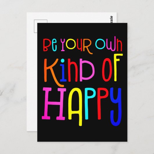 Wees je eigen soort vrolijk citaat zwart briefkaart (Voorkant / Achterkant)