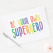 Wees je eigen superheld, Inspirerend citaat Rechthoekige Sticker (Envelop)