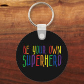 Wees je eigen superheld, Inspirerend citaat Sleutelhanger (Voorkant)