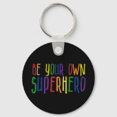 Wees je eigen superheld, Inspirerend citaat Sleutelhanger (Achterkant)