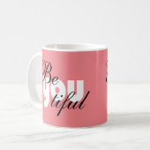 Wees je mooi koffiemok (Voorkant links)