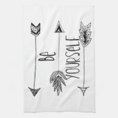 Wees jezelf als pijlen theedoek (Verticaal)