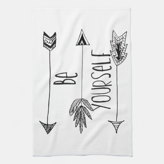 Wees jezelf als pijlen theedoek (Verticaal)