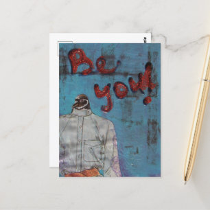 Wees jezelf! Birdie Mixed Media Briefkaart