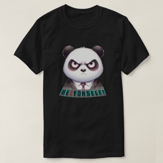 Wees jezelf, Crazy Panda T-shirt (Design voorkant)