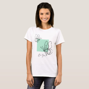 Wees jezelf Dames T-shirt Minimalistische vlinde
