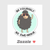 Wees jezelf een Ewenique Funny Sheep Pun Sticker (Vel)
