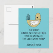 Wees jezelf Emerson Quote & Bird Briefkaart (Voorkant / Achterkant)
