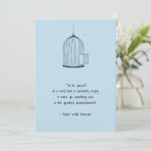 Wees jezelf Emerson Quote Birdcage Kaart
