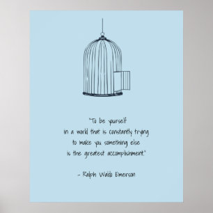 Wees jezelf Emerson Quote Birdcage Poster