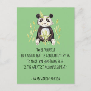 Wees jezelf Emerson Quote met Boho Panda Briefkaart