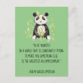 Wees jezelf Emerson Quote met Boho Panda Briefkaart (Voorkant)