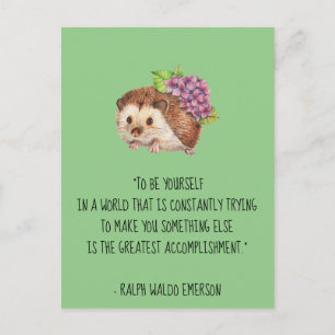 Wees jezelf Emerson Quote met egel Briefkaart