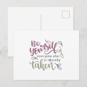 Wees jezelf iedereen is al meegenomen briefkaart (Voorkant / Achterkant)