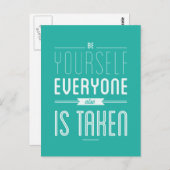 Wees jezelf Inspirerend Quote Briefkaart (Voorkant / Achterkant)