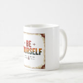 Wees jezelf mok | Rainbow distressed mok (Voorkant rechts)