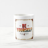 Wees jezelf mok | Rainbow distressed mok (Center)