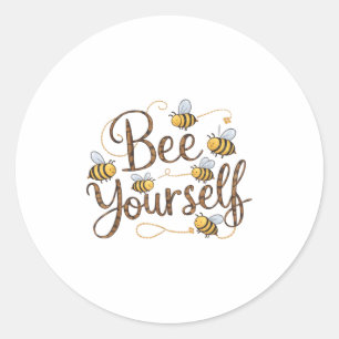 Wees jezelf motivatie grap ronde sticker