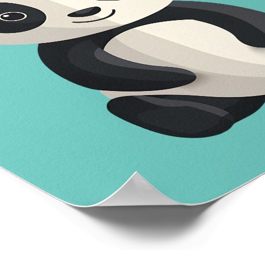 WEES JEZELF! Panda Beer, uw bericht / naam, Blauwg Poster (Hoek)