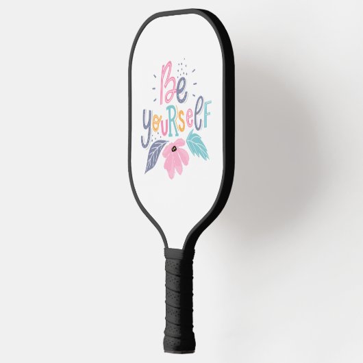 Wees jezelf | Pastelbloemen Pickleball Paddle (Links)
