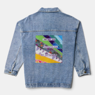 Wees jezelf positief citaat denim jacket