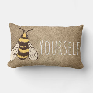 Wees jezelf Schattige Bumble Bee Burlap Kussen