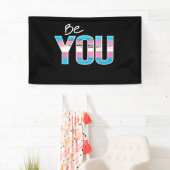 Wees jezelf - Trans-wit Spandoek (Insitu)