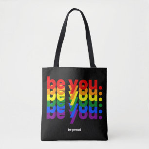 Wees jezelf, wees trots LGBTQ Pride Regenboog Lesb Draagtas