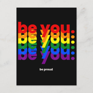 Wees jezelf, wees trots LGBTQ Pride Regenboog Lesb Informatiekaartje