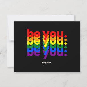 Wees jezelf, wees trots LGBTQ Pride Regenboog Lesb RSVP Kaartje