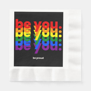 Wees jezelf, wees trots LGBTQ Pride Regenboog Lesb Servet