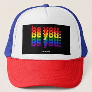 Wees jezelf, wees trots LGBTQ Pride Regenboog Lesb Trucker Pet