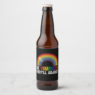 Wees jezelf, zij passen zich aan LGBTQ Regenboog G Bier Etiket