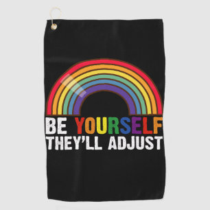 Wees jezelf, zij passen zich aan LGBTQ Regenboog G Golfhanddoek