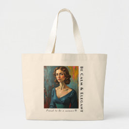 Wees kalm en elegant, trots om een vrouwelijke Can Grote Tote Bag