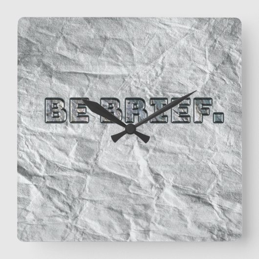 Wees kort. vierkante klok (Voorkant)