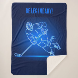 "Wees Legendarisch" Hockey Speler Sherpa Deken