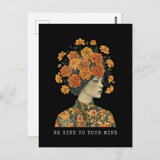 Wees lief voor je geest (Dark BG) Briefkaart (Voorkant / Achterkant)