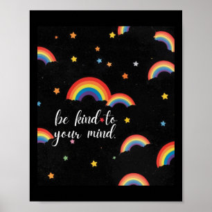 Wees lief voor je geest Rainbow Sticker Poster