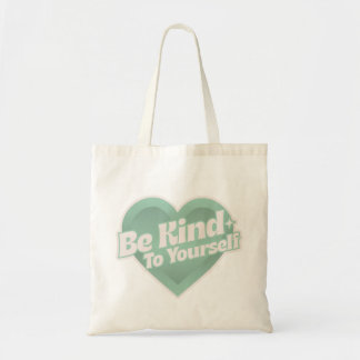 Wees lief voor jezelf – Mint Green Heart Tote Bag