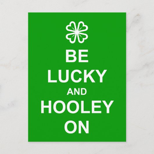 'Wees Lucky en Hooley on'-briefkaart Briefkaart (Voorkant)