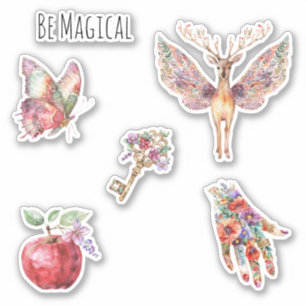Wees Magisch Hert Paarse Vleugels Vlinder Sticker